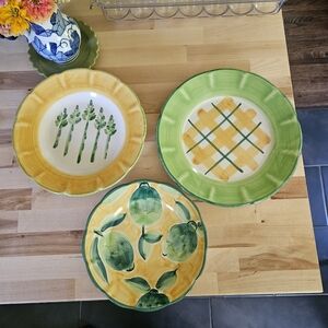 Williams Sonoma Country Fair Made in Italy 3 Set Ceramic Plate vintage 90s guild